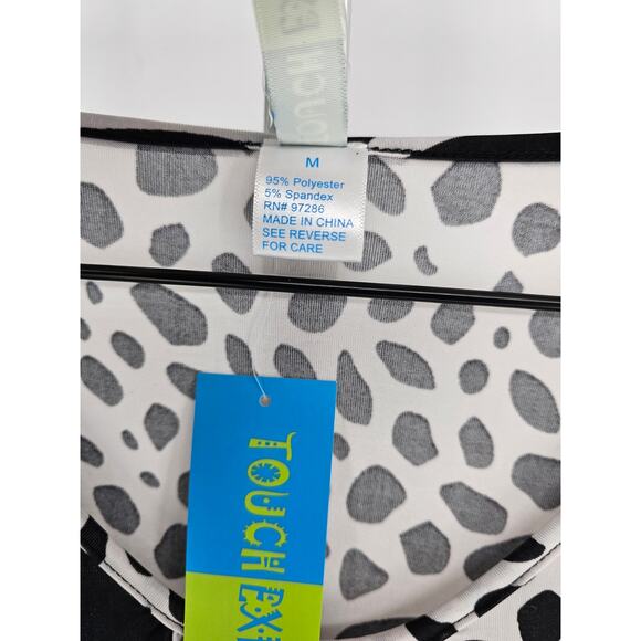 Touch Express Womens Sz M Sleeveless Maxi Dress Black White Animal Print NEW - Picture 3 of 4